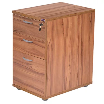 Professional Walnut 3-Drawer Desk High Pedestal For Commercial & Domestic Offices