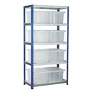 Professional Powder-Coated Steel Shelving With Containers For Everyday Use
