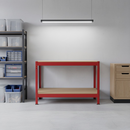 1.2 m Heavy-Duty Steel Workbench – 200 kg/Shelf | Quick Boltless Assembly | Garage & Workshop Table (Red)