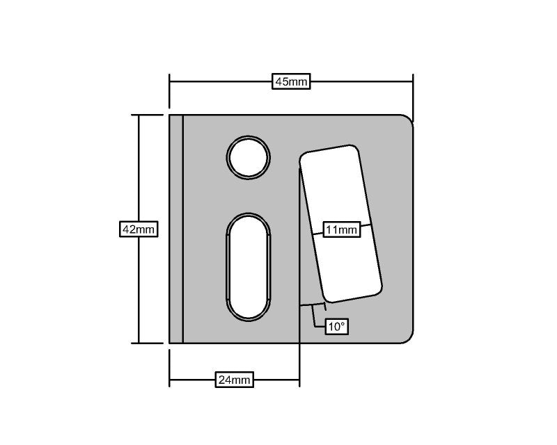 Professional Proline AM3 Reversed Adjustable Locking Keep For External Single Doors