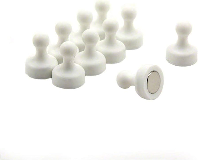 Industrial Grade 25mm Large White Tenpin Magnets - Pack of 10