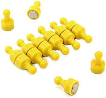 Pack of 10 Yellow Neodymium Tenpin Magnets N38 Grade - 12mm Diameter