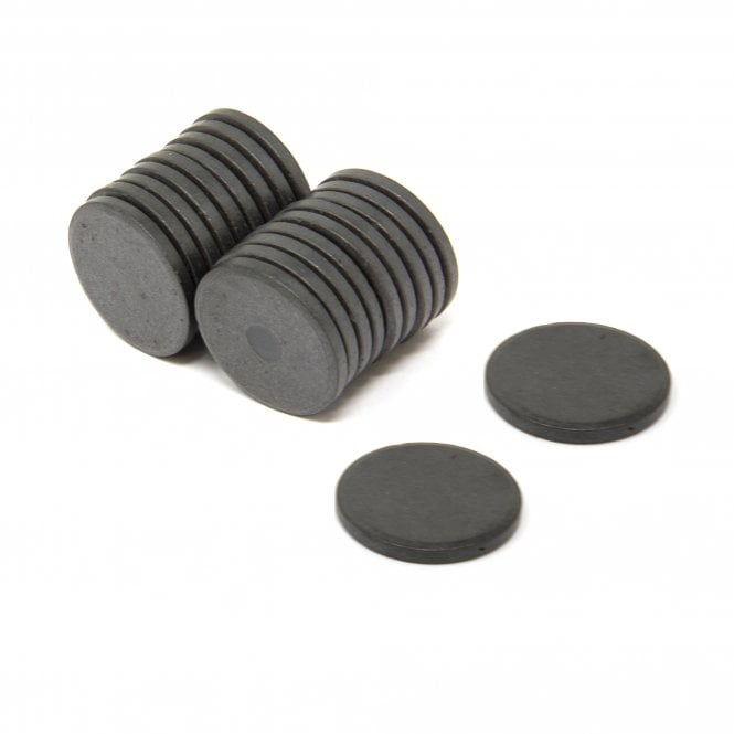 Pack of 50 Black Isotropic Ferrite Discs 25mm Diameter