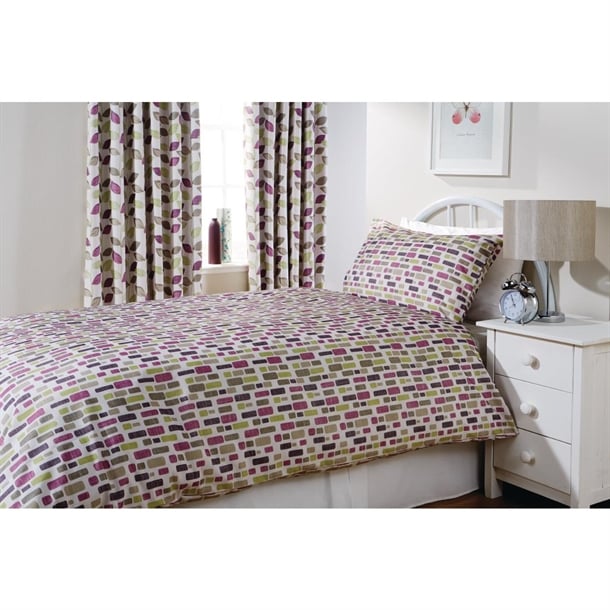 Essentials Florence Pebble Duvet Cover Damson