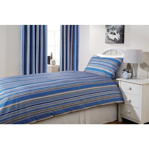 Essentials Florence Stripe Duvet Cover Cobalt