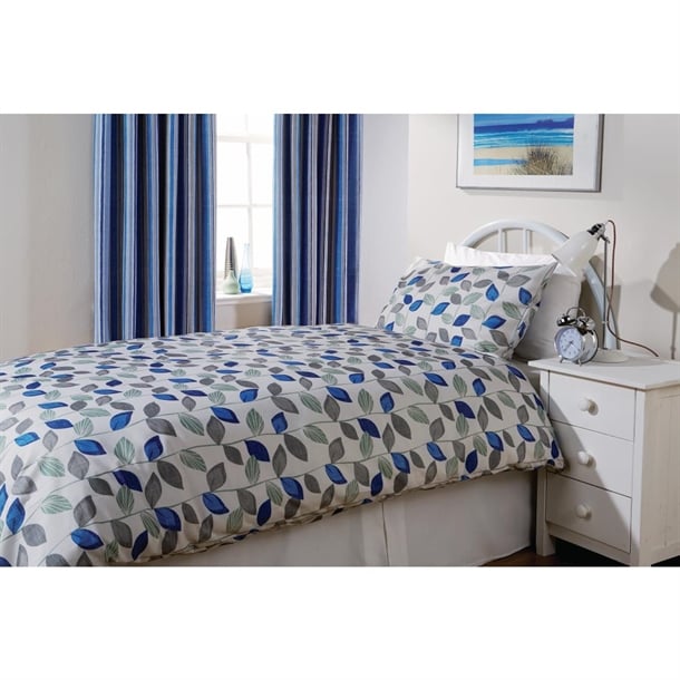 Essentials Florence Leaf Duvet Cover Cobalt