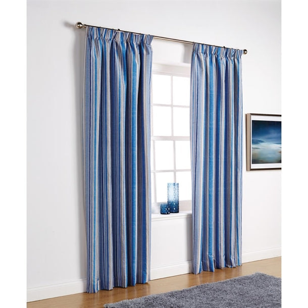 Essentials Florence Eyelet Curtains Cobalt Stripe