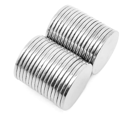 Silver N35 Neodymium Disc 1mm Magnets Nickel With Adhesive 100-Pack