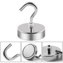 High-Durable Silver Zinc Neodymium Pot Magnet With Hook - 42mm Diameter
