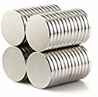 N35 1mm Nickel Neodymium Silver Disc Magnets Self-Adhesive - Pack of 100