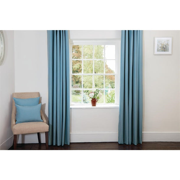 Comfort Simplicity Tape Top Curtains Blue Heaven