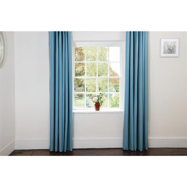 Comfort Simplicity Tape Top Curtains Blue Heaven