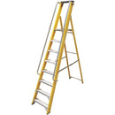 Professional Fibreglass 8-Step Platform Step Ladder With Handrail For Industrial Environments 2.3m