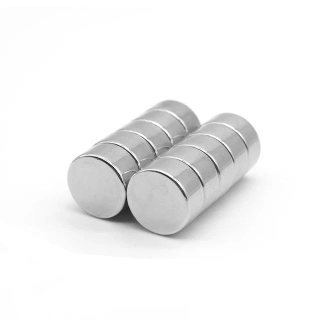 Pack of 10 Neodymium Silver Disc Magnet N35 Nickel Plated 6mm With Plastic Spacers