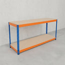 Heavy Duty 2-Tier Steel Workbench 180 cm – 600 kg Load Capacity | Adjustable Shelves, Boltless Assembly, Powder-Coated Frame for Garage & Workshop