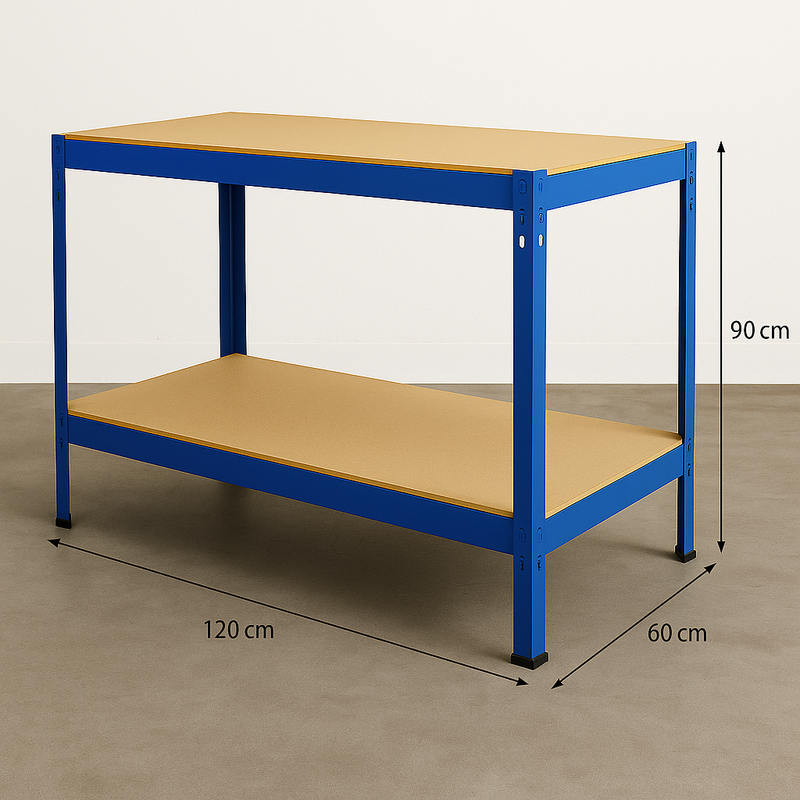 Heavy-Duty Garage Workbench – Premium DIY Table with 200kg Load Capacity, Adjustable Shelf & Boltless Design