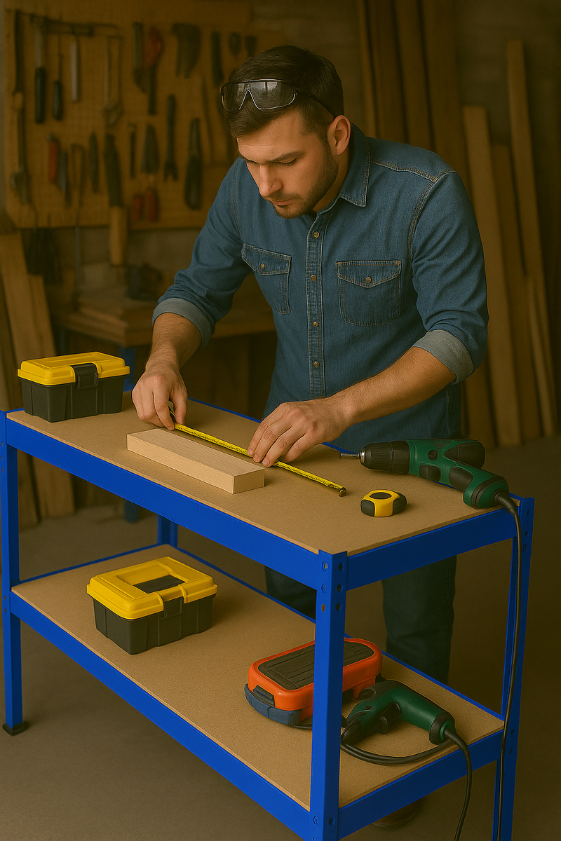 Heavy-Duty Garage Workbench – Premium DIY Table with 200kg Load Capacity, Adjustable Shelf & Boltless Design