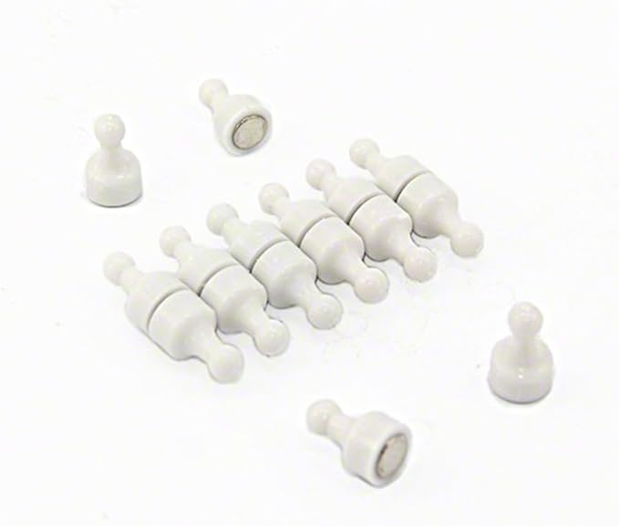 Professional Small White Tenpin Magnets 10Pcs - 12mm Diameter