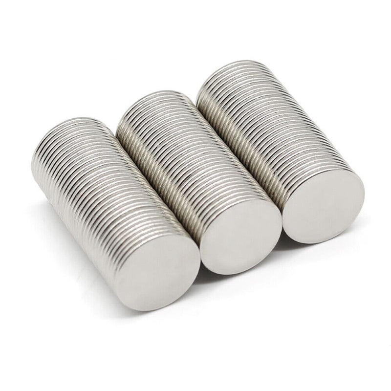 Pack of 100 Silver Neodymium 1mm Disc Magnets N35 Grade With Self Adhesive