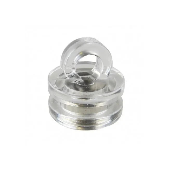 Pack of 10 Clear Plastic Neodymium Pot Magnets With Hook - 16mm Diameter