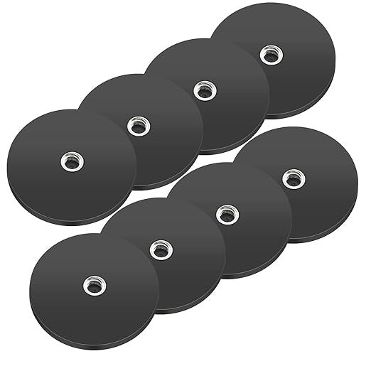 Black 6.2mm Open-Ended Neoprene Rubber Coated Magnets  10-Pack