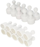 Industrial White Neodymium Tenpin Magnets N38 Grade 20mm -  Pack of 10