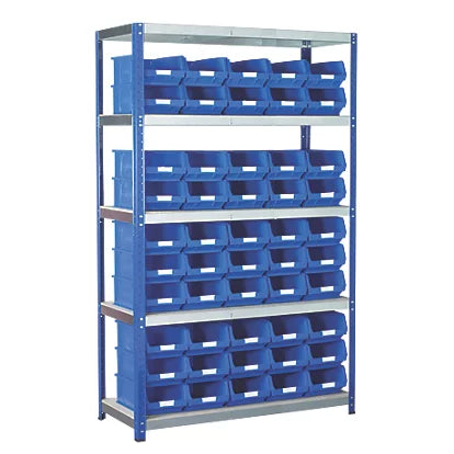 Commercial 5-Tier Powder-Coated Steel Shelving & Containers For Everyday Use