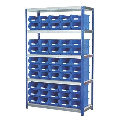 Commercial 5-Tier Powder-Coated Steel Shelving & Containers For Everyday Use