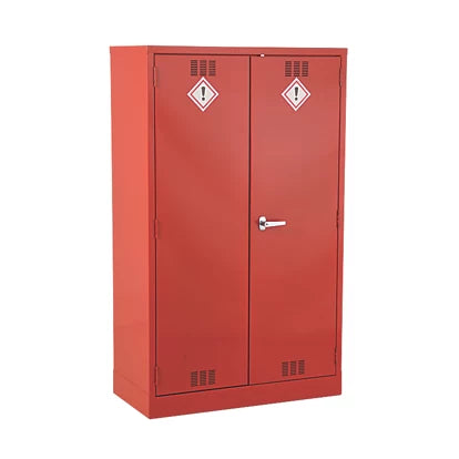 Ultra Durable Red 2-Shelf Pesticide Cabinet Secure Storage For Fertilisers & Chemicals