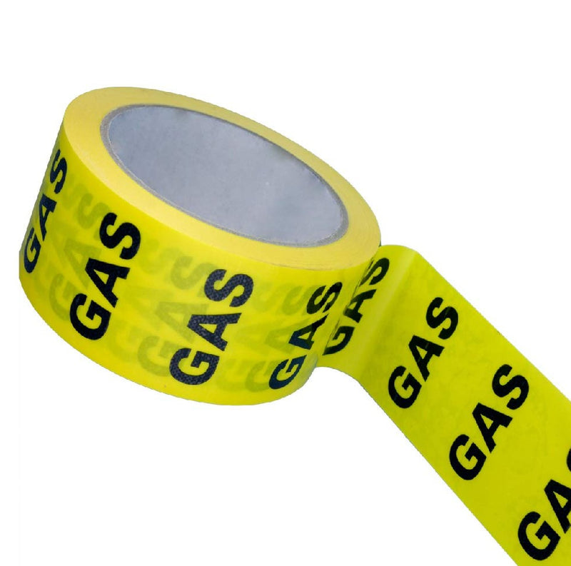 Heavy Duty Yellow/Black Gas ID Tape For Identifies Gas Systems - 50m