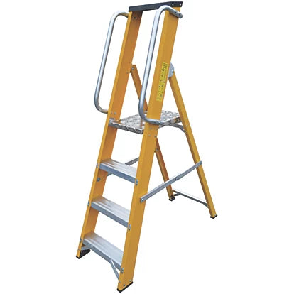 High Performance Fibreglass 4-Step Platform Ladder For Home Use - 1.45m