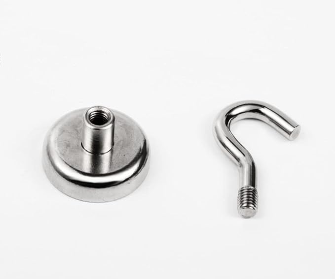 High-Quality Nickel Silver Neodymium Pot With Hook 10 Pack - 20mm Diameter