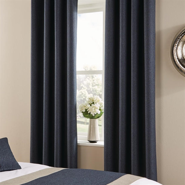 Comfort Tundra Tape Top Curtains Prussian