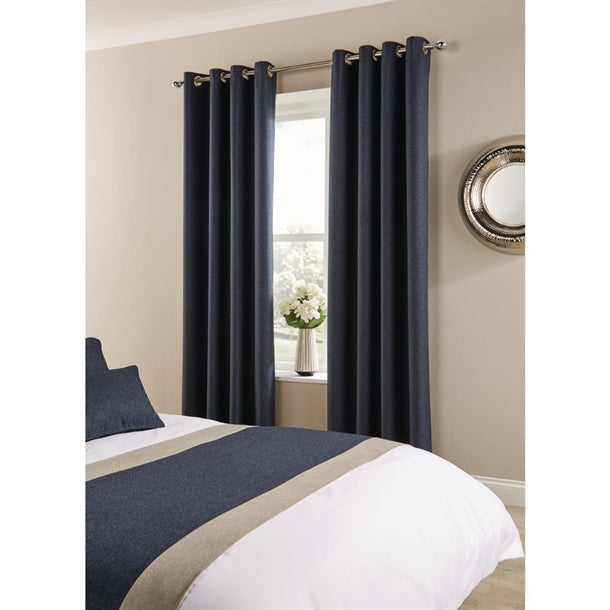 Comfort Tundra Eyelet Curtains Prussian