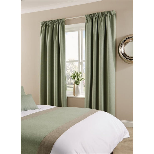 Comfort Tundra Tape Top Curtains Soft Mint