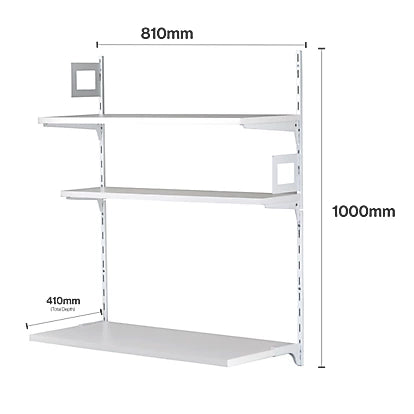 Premium Grade 3-Tier Powder-Coated Steel Home Office Shelving Unit