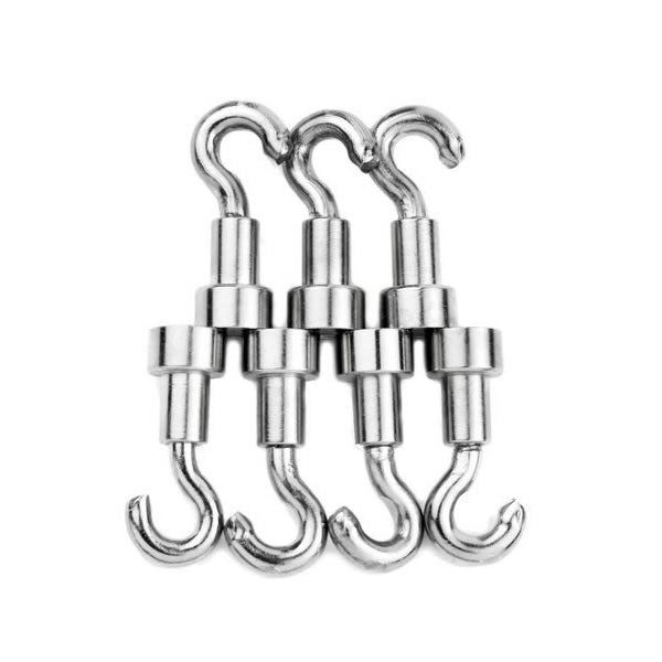 25mm Silver Zinc Neodymium Pots With Hook - Pack of 10