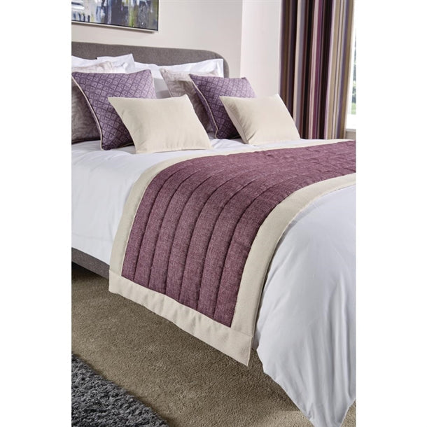 Luxury Fiorella Bed Runner Aubergine