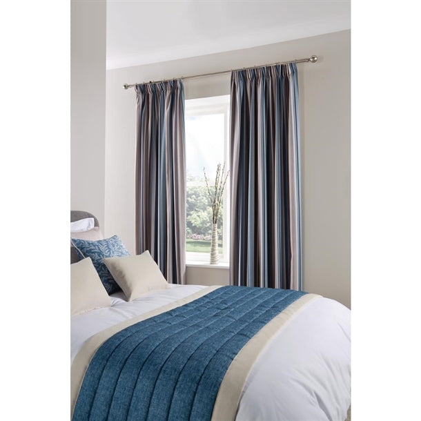 Luxury Fiorella Tape Top Curtains Indigo