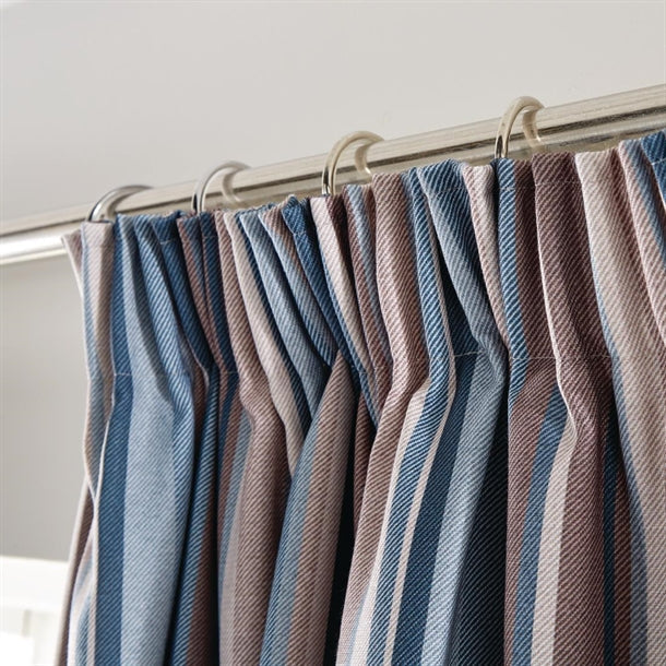 Luxury Fiorella Tape Top Curtains Indigo