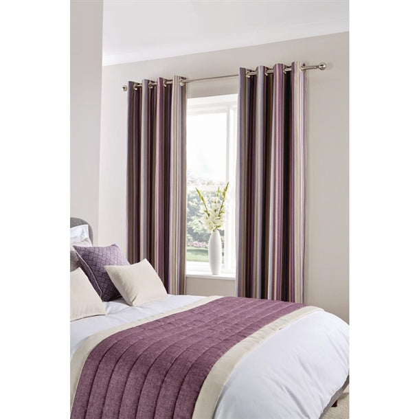 Luxury Fiorella Tape Top Curtains Aubergine