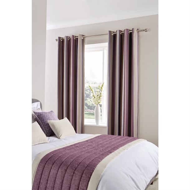 Luxury Fiorella Eyelet Curtains Aubergine