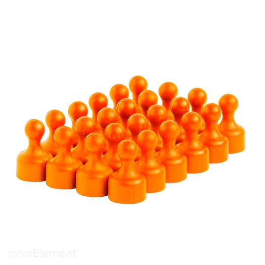 High-Quality Orange Neodymium Tenpin Magnets N38 Grade 10Pcs - 12mm Diameter