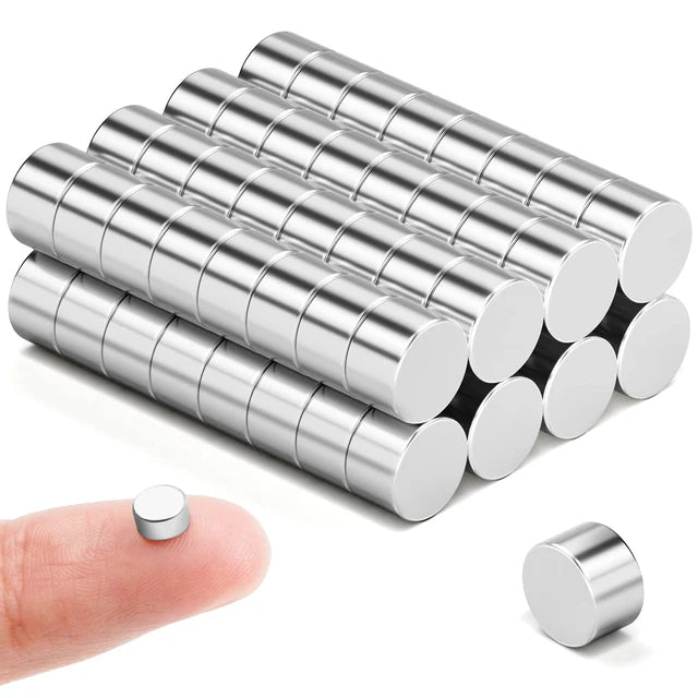 Silver Coated Neodymium 4mm Disc Magnets N35 Grade - Pack of 100