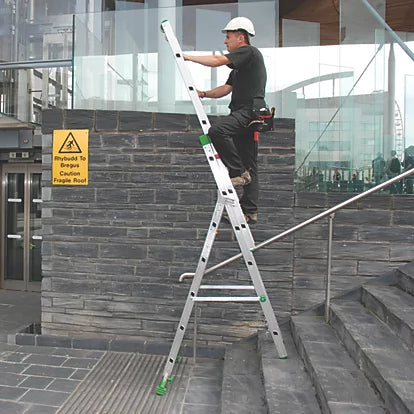 Heavy Duty Aluminium Combination Ladder For Industrial Use - 8.1m