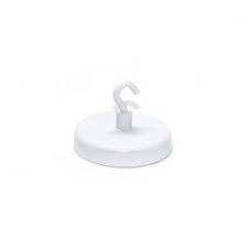 Industrial White Anisotropic Ferrite Pot With Hook 10 Pcs - 50mm Diameter