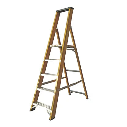 High Quality Fibreglass 5-Step Platform Ladder Perfect For Holding Tools & Equipment