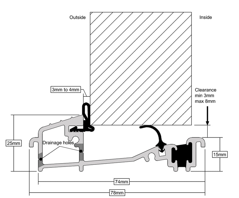 High Durable Proline Threshold Door Sill Long-Lasting Protection For Doors