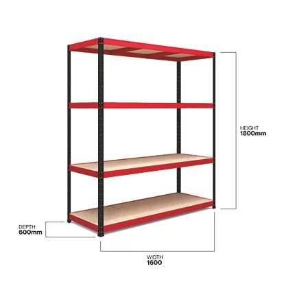 High Performance 4-Tier Powder-Coated Steel Shelving - 300kg Capacity