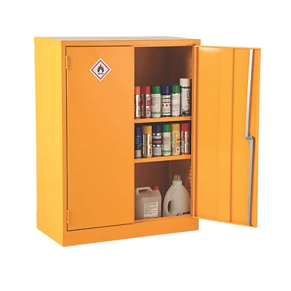 High Performance Yellow 2-Shelf Hazardous Substance Cabinet - 915mm